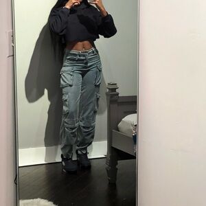 SHEIN Women's Blue Cargo Jeans